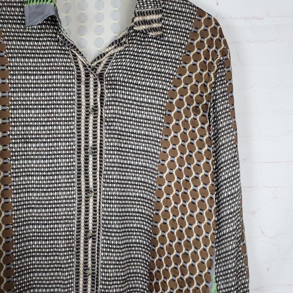 Alembika Button Up Tunic Top Size 1 US 6-8 Pistachio Long Sleeve Blouse READ DES - Picture 8 of 15